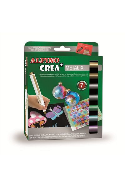 Alpino Yayıncılık Alpino Felted Paint Pen Metalix 7 Pack Metallic Colors Ar000134
