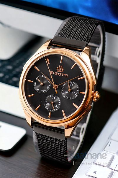 Bigotti Black Wicker Cord Function Women's Wristwatch