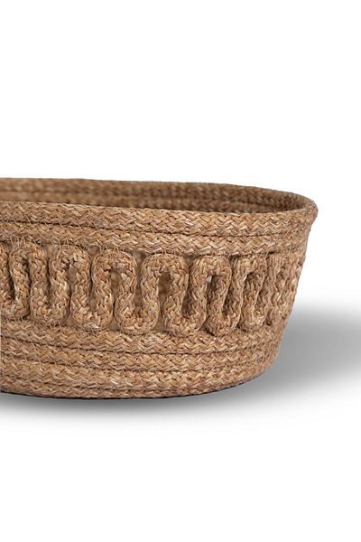 KAAN HOME TEKSTİL Kaan Home - Oval Jute Bread Basket, Hand Woven