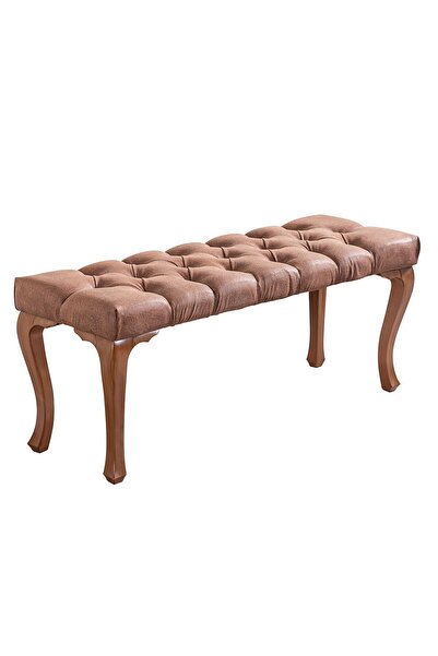 Setay Yatak Ucu Pufu, Lükens Bench, Kahverengi Ayakucu Pufu 120x40x50