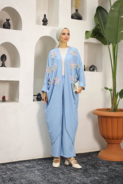 SHİROSA Σετ κιμονό με διπλό floral σχέδιο