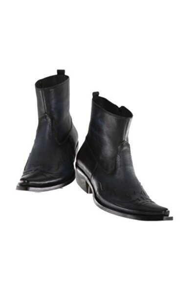 bayscarpa man Kovboy Fermuarlı Bot Lacivert Içi Dışı Hakiki Deri