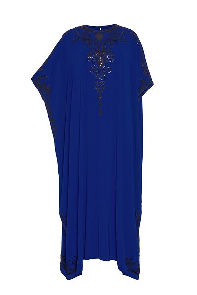 MİYORO Embroidery Detailed Wide Caftan Cut Plus Size Women's Dress