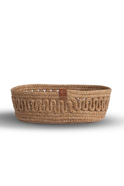 KAAN HOME TEKSTİL Kaan Home - Oval Jute Bread Basket, Hand Woven
