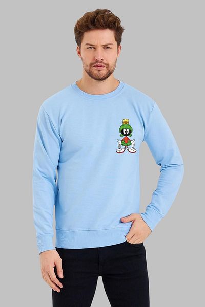 Nyda Collections Hanorac oversize din bumbac fără glugă unisex cu imprimeu Marvin
