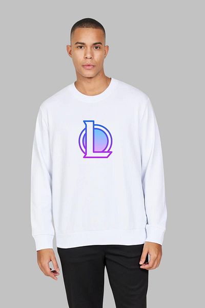 Nyda Collections Hanorac oversize unisex din bumbac - mânecă lungă, imprimeu Lol, gât crew, panglică fără glugă