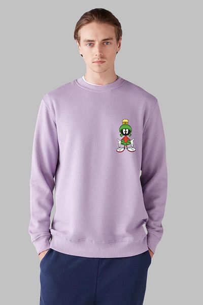 Nyda Collections Унисекс суитшърт без качулка с щампа Marvin