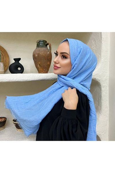 HAR-UM Ticaret Bamboo Kraş Shawl Baby Blue