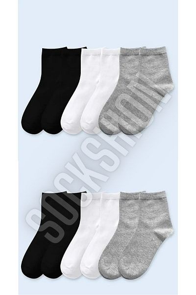 SOCKSHION Памучни обикновени класически чорапи - 12 чифта