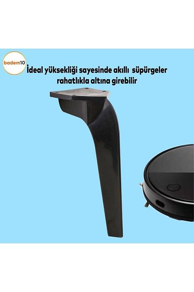 Badem10 Repla Canapea Neagra de Lux Unitate TV - 19 Cm Consola Fotoliu Picior