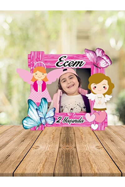Melek Atölye - Bebek Çocuk Özel Gün Doğum Günü Resimli Ahşap Magnet Peri Kızı...