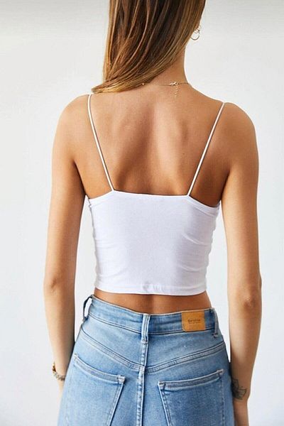 Arzulica White Crop Bustier with Rope Strap