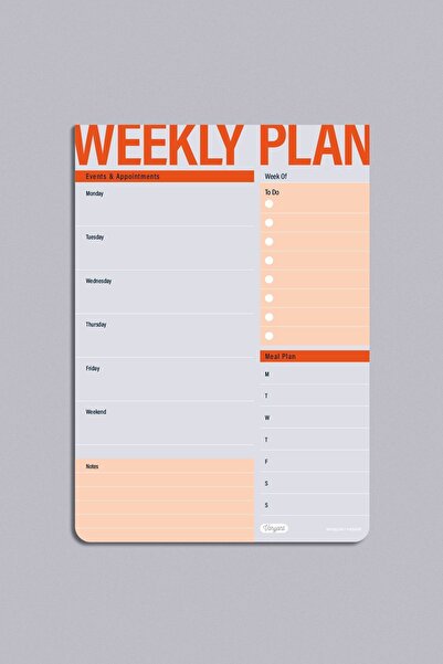 Varyant مخطط أسبوعي أسبوعي - 100 غرامالعجين الأول - 50 ورقة - مخطط متنوع