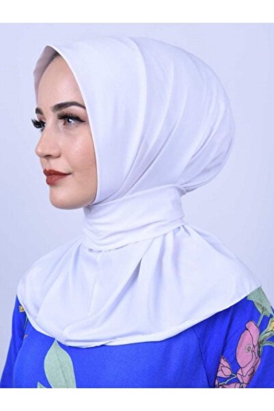 Organic Scarfs Hijabchi Γυναικεία Hijabchi Λευκό κούμπωμα γιακάς Hijap Bone Μοντέλο Κασκόλ