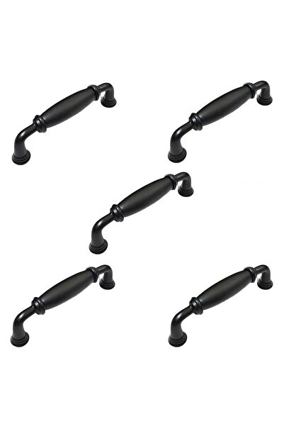 Tomurcuk 5 Adet Porselen Mobilya Dolap Kulp 96 mm Mat Siyah