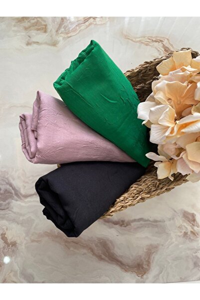 Mode Scarf Tesettür Bambu Kraş 3'lü Şal Seti (pudra-benetton-siyah)