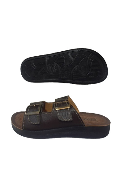 GEZER Чоловічі кавові ультралегкі щоденні стильні капці - подвійна застібка, Gezrr8-0977