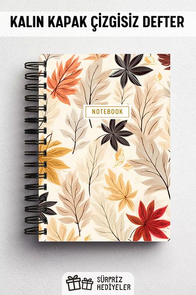 Eldesen Tasarım A5 Size 160 Pages Unlined Spiral Thick Cover Notebook