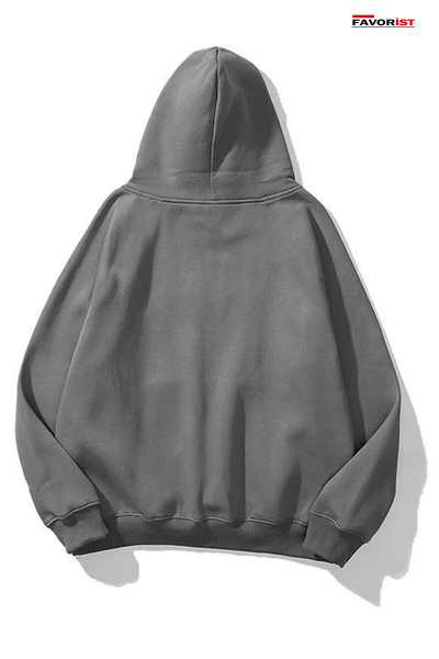 FAVORİST Unisex Sensitive Printed Oversize Hooded Sweatshirt