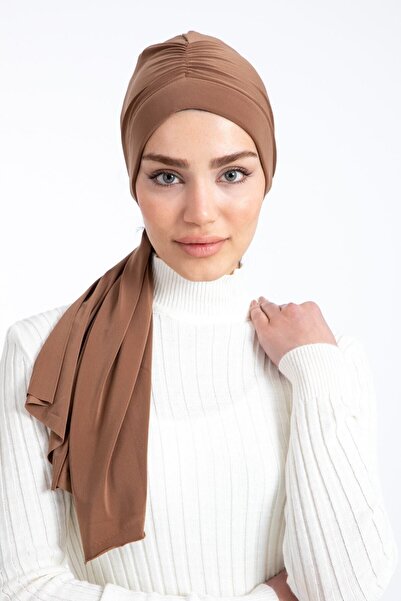 Genel Markalar Dubai Hazır Şal Bone Açık Kahve