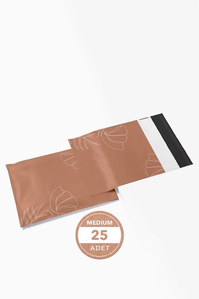 AkalBatu No1 25'li Desenli Kargo Poşeti - Pudra - 33x37x7 Cm