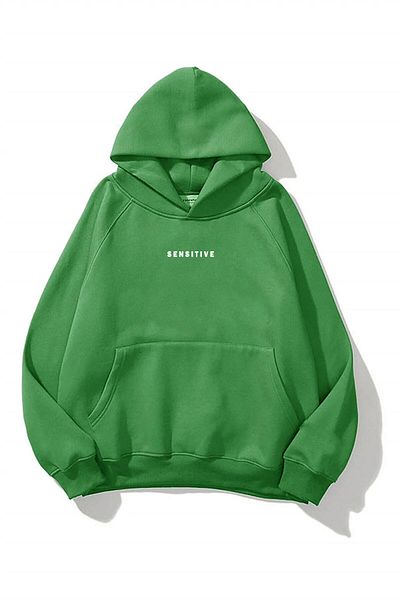 FAVORİST Hanorac oversize cu glugă cu imprimeu UNISEX SENSITIVE
