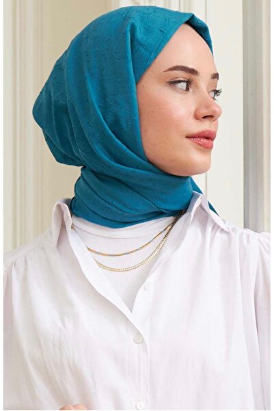 Mides scarf Bamboo Shawl Model-turquoise Blue