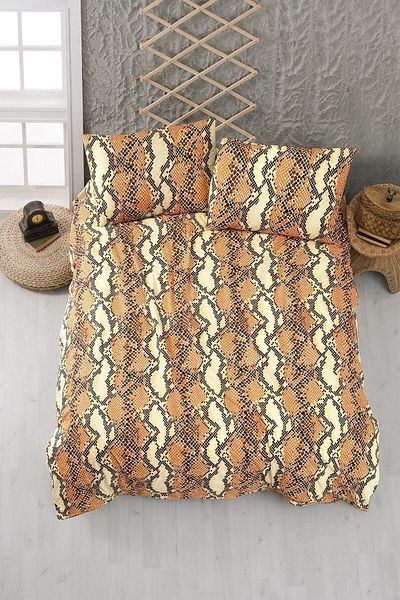 Home&Bath Double Snake Patterned Duvet Cover Set - 100% Cotton - 200x220cm