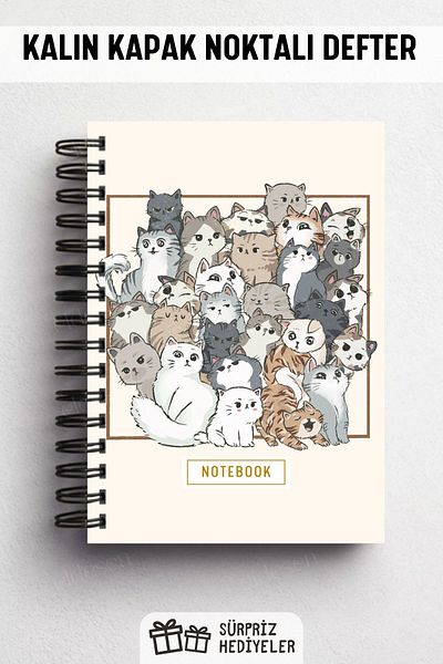 Eldesen Tasarım A5 Size 160 Pages Dotted Spiral Notebook - 80 Sheets