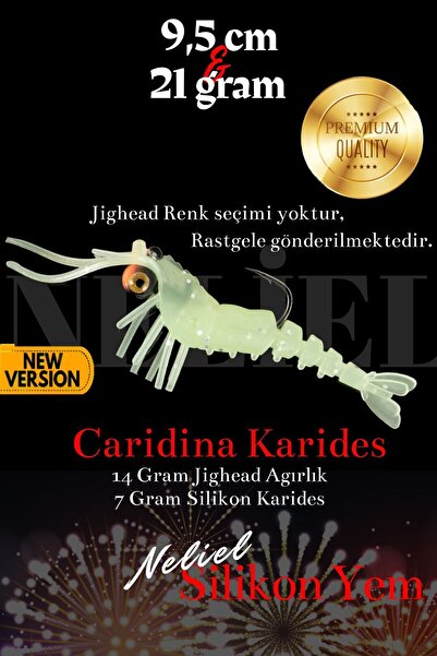 NELİEL Caridina Shrimp 9.5cm 21gr Silikon Sahte Karides Glow-Fosforlu
