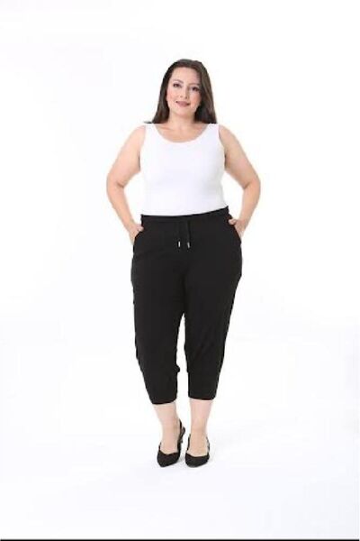 PARKDERİN Large Size Soft Textured, Elastic Waist, Narrow Leg, Baggy Trousers