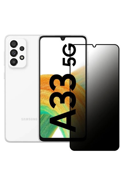 ZETT Samsung Galaxy A33- Uyumlu Privacy HAYALET -GİZLİ Temperli Cam Ekran Kor...