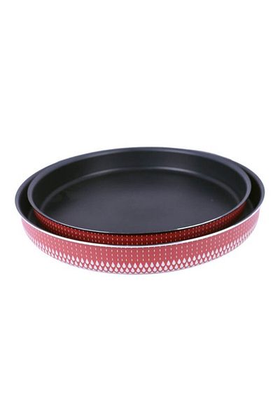Bin-Shihoun Abomar 2-Piece Mondial Baking Dish Set Red/Black/White