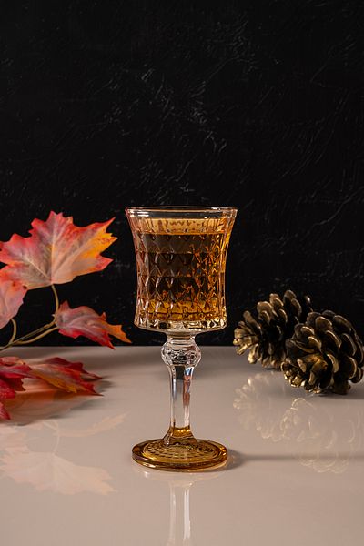 MEST Honey Color 140 Cc - 6 Pieces Coffee Side Water Glass Set