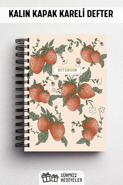 Eldesen Tasarım A5 Size - 80 Sheets 160 Pages, Checked Notebook, Thick Cover and Spiral