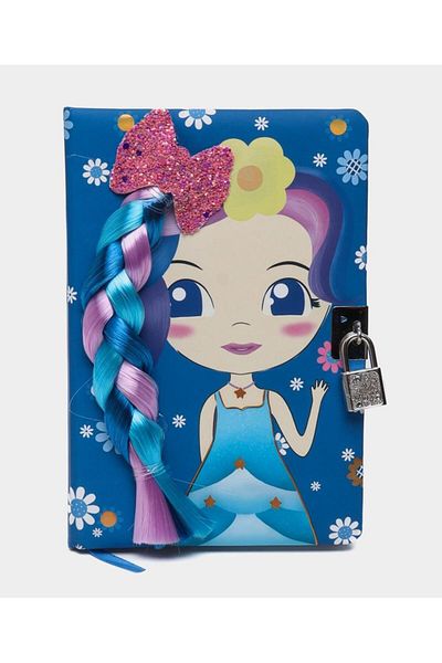 latte Girl Blue Alper Locked Memory Book - Haired 1903-2