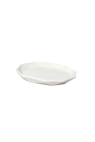 SQUALO Elegant Porcelain Serving Round Plate with Ribbed Edges - White - 15cm - A22286