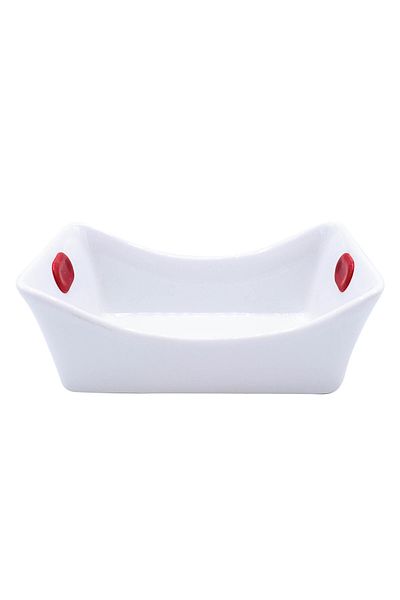 Bin-Shihoun Abomar Porcelain Dinner Serving Bowl Rectangular Shape - White