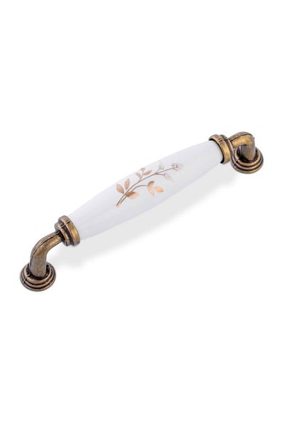 EYLULHİRDAVAT الفاخرة الحديثة الأوركيد العتيقة الزيتون الخزف الأثاث درج خزانة مقبض 128mm