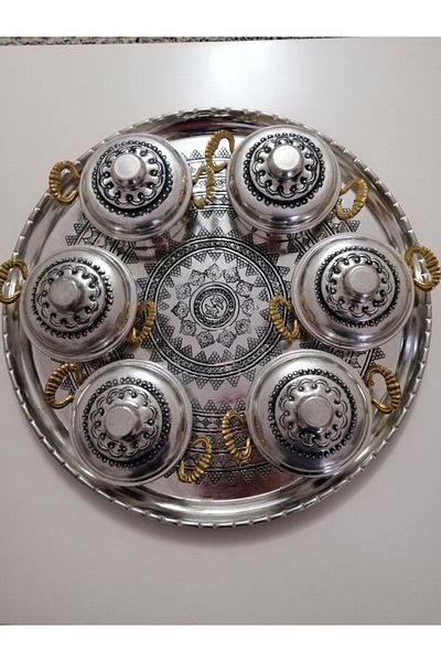 Gulaysenindunyasimardin Copper Breakfast Embroidered Bowl 6 Pieces