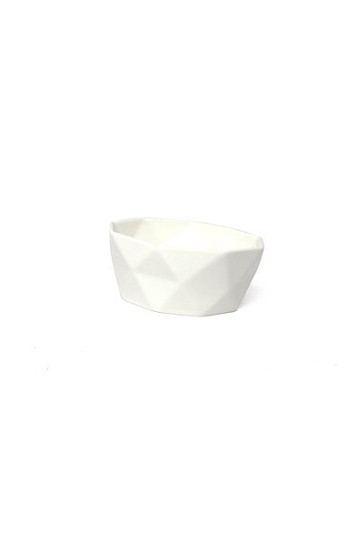 SQUALO Porcelain Serving Round Bowl With Ribbed Edges - White - 15.2cm - A22299