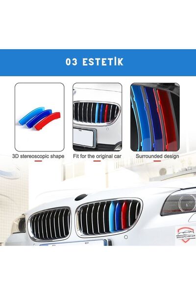 Genel Markalar Bmw F30 2013-2019 Uyumlu 3 Renk M Stil Panjur Böbrek Şeridi