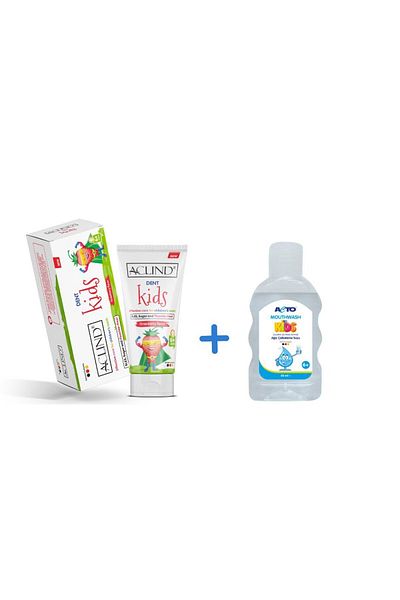Acto Aclind Dent Kids 75 ml Toothpaste + ACTO® MOUTHWASH 50 ml| Oral and Dental Care Set for Children