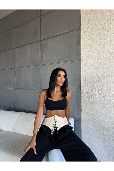Fiori Corset tricotat cu lanț Curea elastică pentru femei, centură de haină, centură de cămașă, centură de rochie