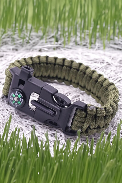 AfterTimes Hayatta Kalma Bilekliği Pusula Özellikli Özel Kordon İpli Askeri B...