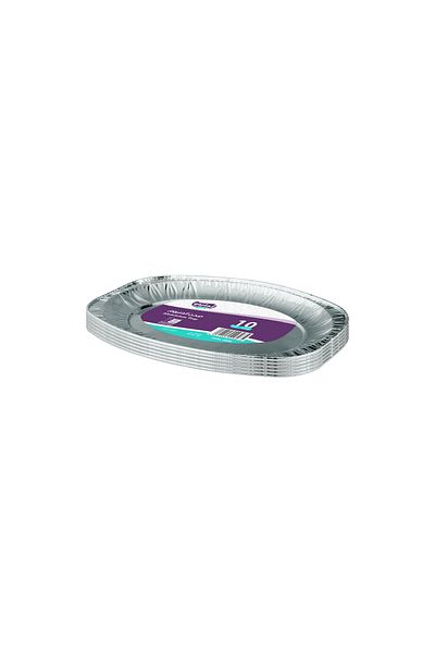 LeDari Aluminum Oval Plate - Silver - 6036 - 10Pcs