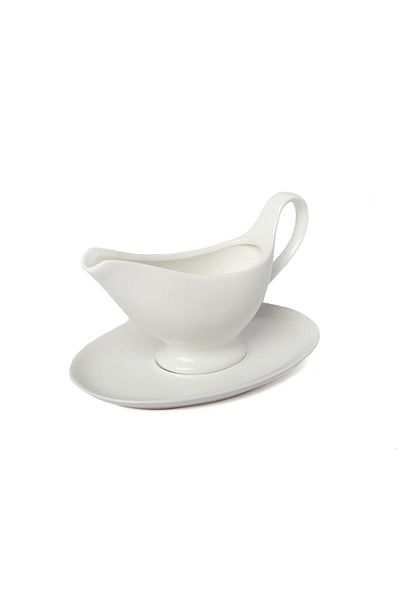 SQUALO Elegant Porcelain Sauce Bowl With A Plate - White - 2x14.5x22.5cm - 0533/1660