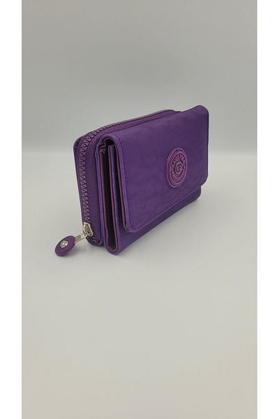 DAVID POLO Women's Purple Sports Large Size Wallet with Multi Pockets and Quality