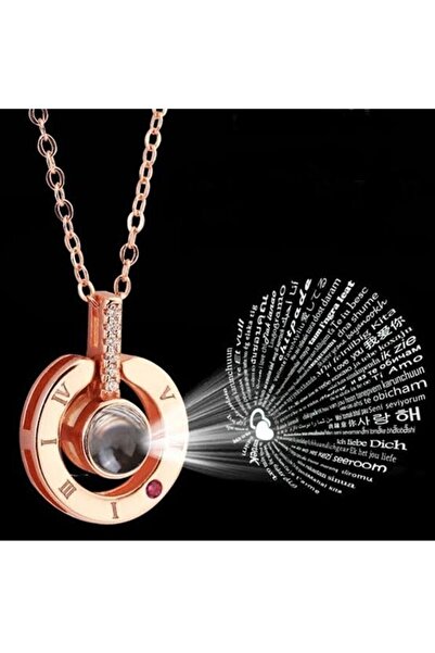 Safir Silver 100 dilde seni seviyorum kolyesi