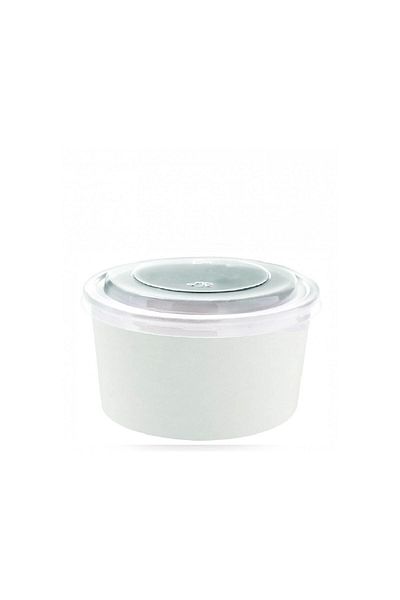 Jawad White Paper Bowl 946ml/140mm + Clear Lid - 10Pcs